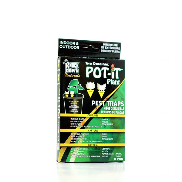 KNOCK DOWN – POT-IT™ PLANT STICKY PEST TRAPS 8PK - 6CM X 6CM - KD626T