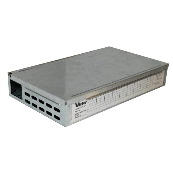 You can get rid of the mice at your business without having to see or touch them or kill them - this live trap is the ideal solution for you! The Victor TIN CAT Mouse Trap allows you to catch up to 30 mice and is reusable. To increase the efficacy of this trap, use it with the pre-baited M309 Victor Glue Board. The Glue Board easily slides into the trap to help catch the mice. This live trap can be used around food, water, children and pets.