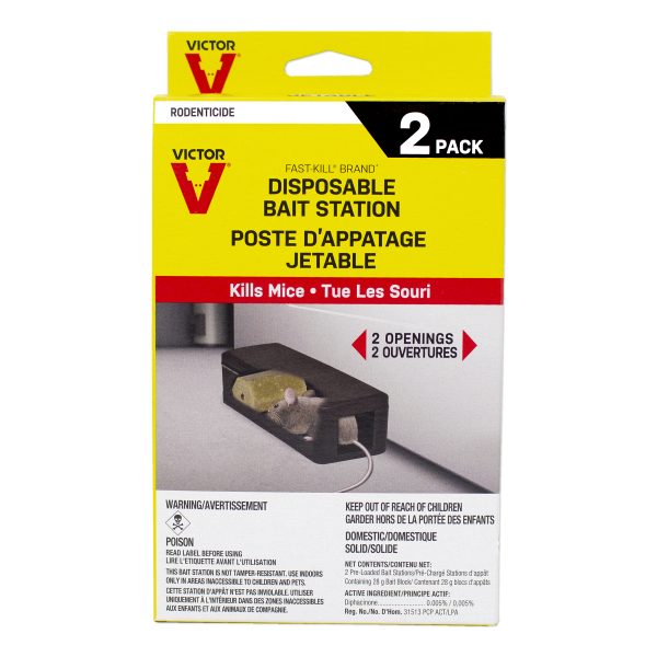 Victor Fast-Kill Brand Disposable Mouse Bait Station 2-Pack 12/cs - M914CAN